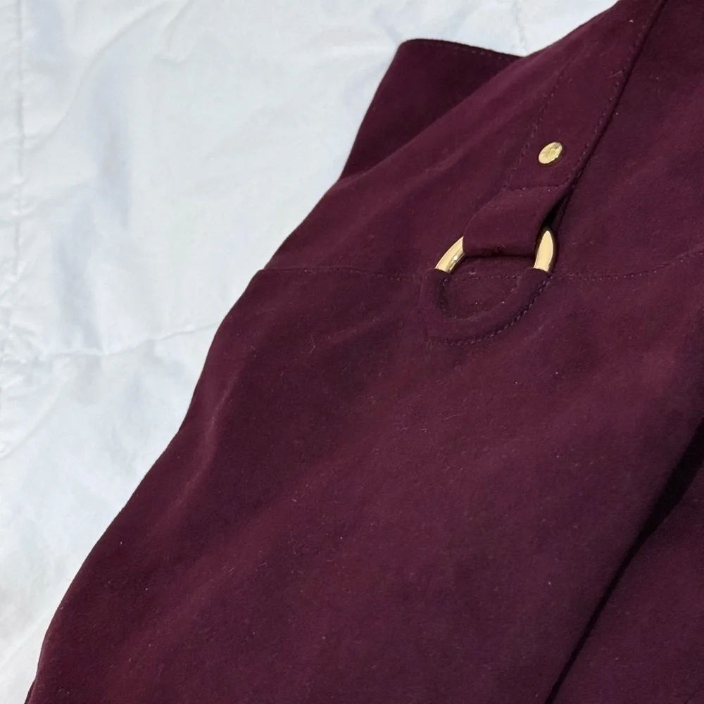 Jones New York Kendra Over the Knee Burgundy Boots faux suede sz 8